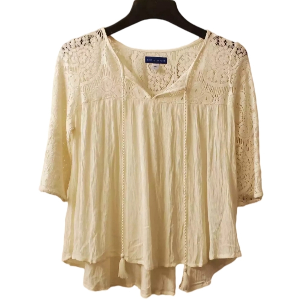 Simply Styled Ivory Boho Tunic Women’s Small